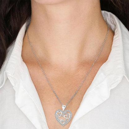 Lovely Interlocking Heart Pendant Necklace