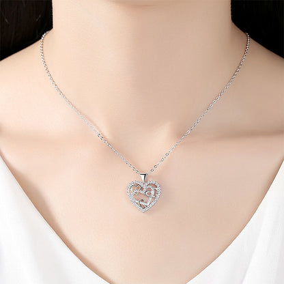 Lovely Interlocking Heart Pendant Necklace
