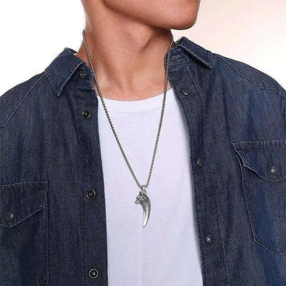 Strong Wolf Pendant Titanium Necklace