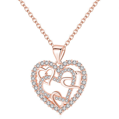 Lovely Interlocking Heart Pendant Necklace