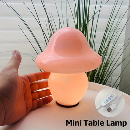 Beautiful Glass Mushroom Table Lamp
