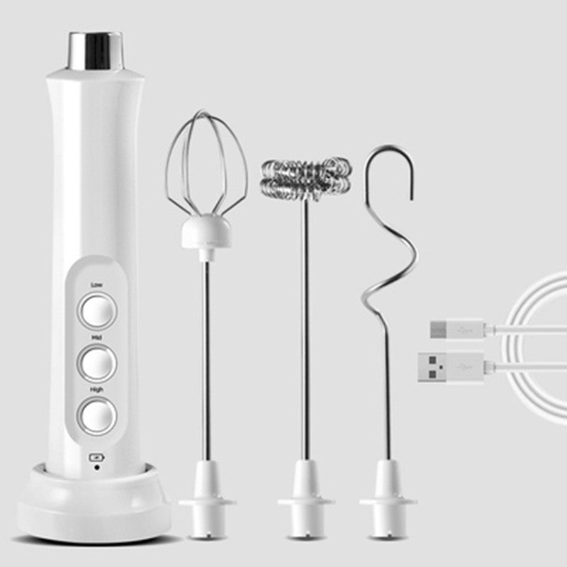 Electric Milk Frother with 3 Speeds & Multiple Tips - Fesara