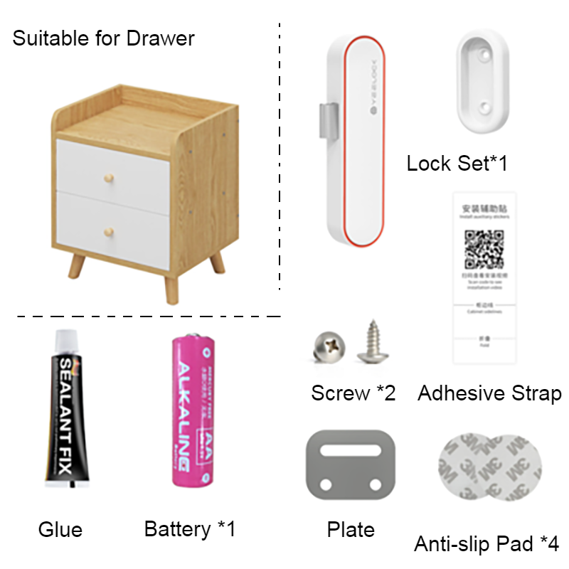 Wireless Smart Cabinet Lock with Easy Bluetooth Control - Fesara