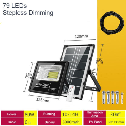 Wireless Solar Garden Lamp with Remote and 7 Modes - Fesara