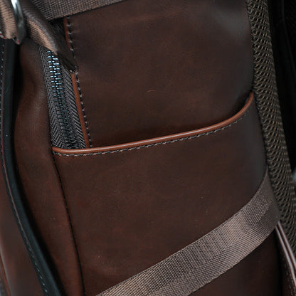 Classic Brown Leather Laptop Backpack
