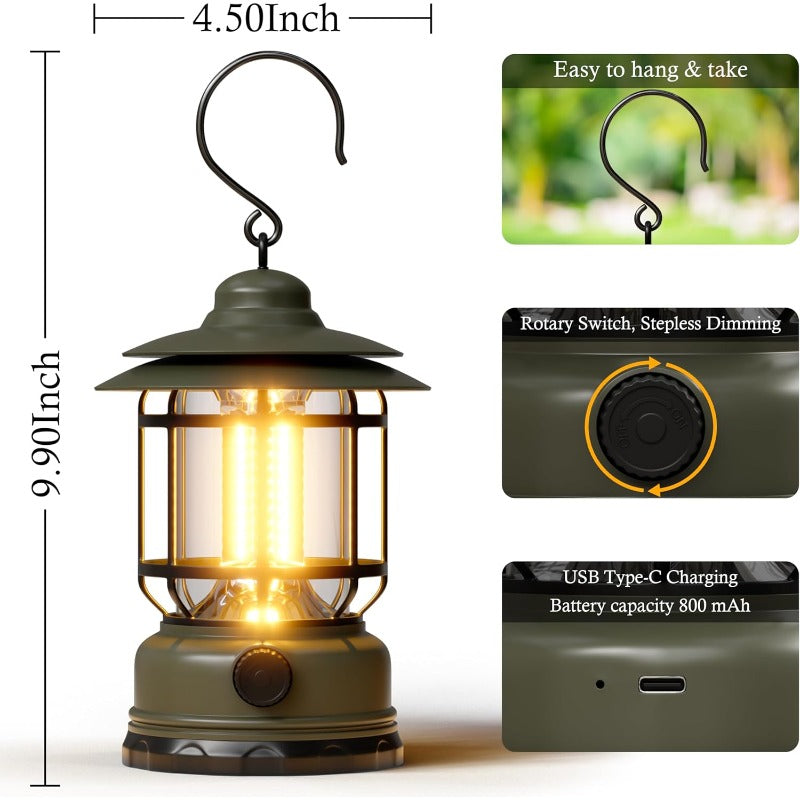 Portable Vintage LED Outdoor Lantern