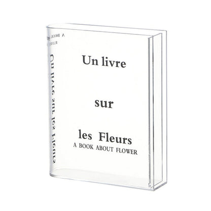 Clear Glass Book Vase - Elegant Flower Centerpiece