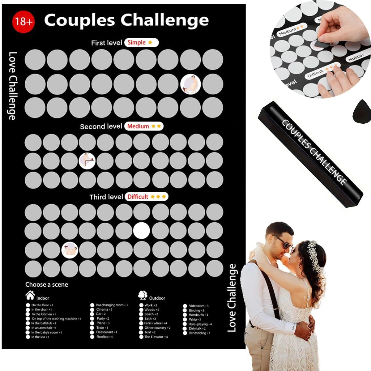 Romantic Travel Scratch Off Map Poster
