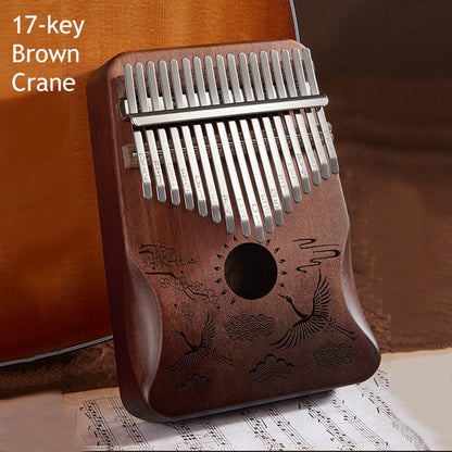 Compact Kalimba Instrument with 21 Keys and Wooden Base
