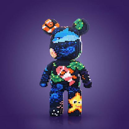 Colorful Building Block Bear Toys - Fun DIY Display Figures