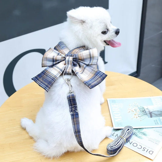 Cute Dog Harness with Adjustable Bow Tie - Fesara