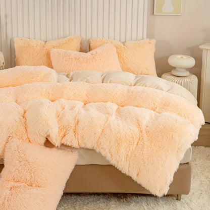 Cozy Fesara Plush Duvet Cover Set with Zipper