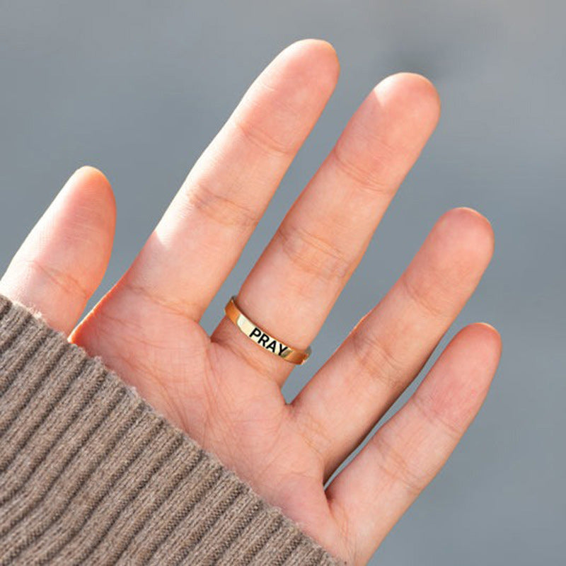 Motivational Courage Cross Ring