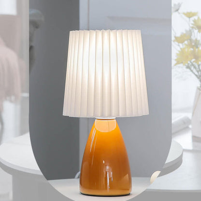 Simple Glass Folded Shade Desk Lamp