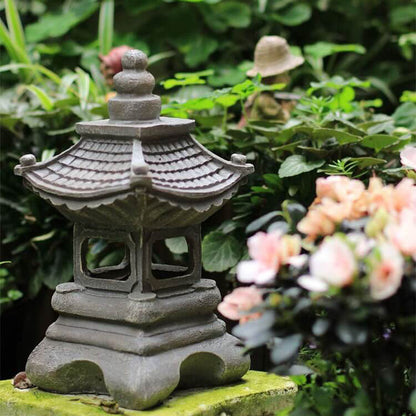 Asian Inspired Solar Powered Garden Lamp