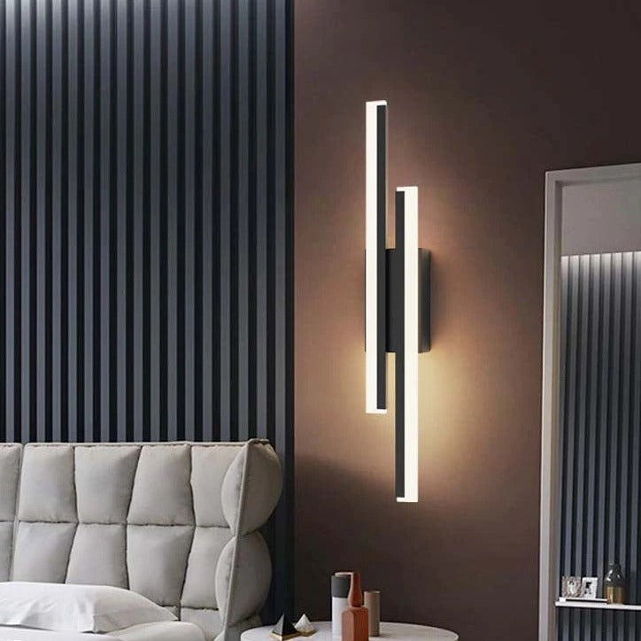 Slim LED Wall Light with Bright Vertical Stripes