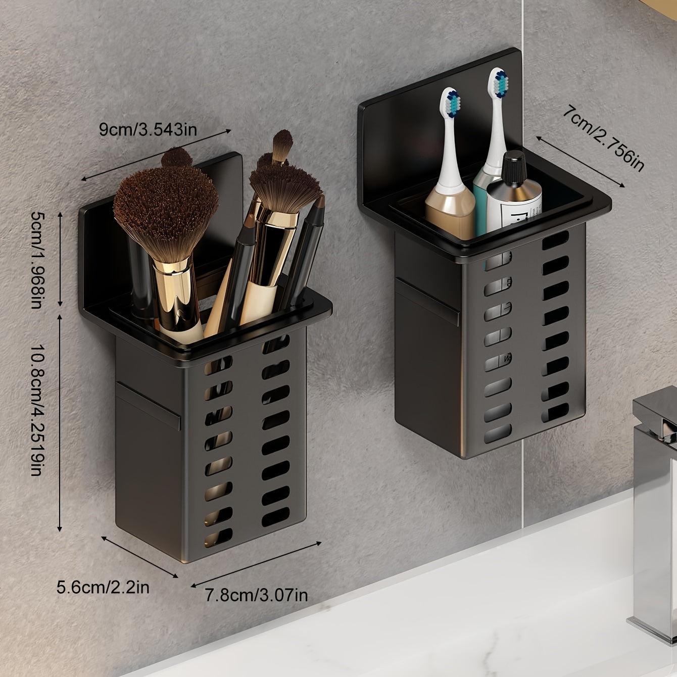 Sleek Wireless Cosmetic Wall Holder