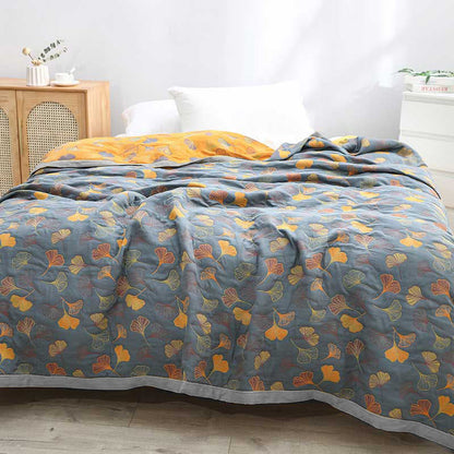 Green Leaf Pattern Cotton Bedding Set