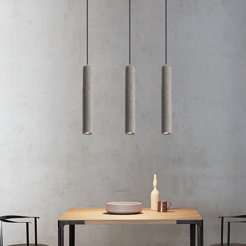 Rustic Concrete Round Hanging Light Fixture