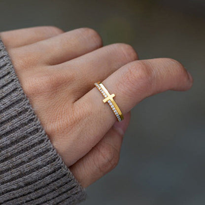 Motivational Courage Cross Ring - Fesara