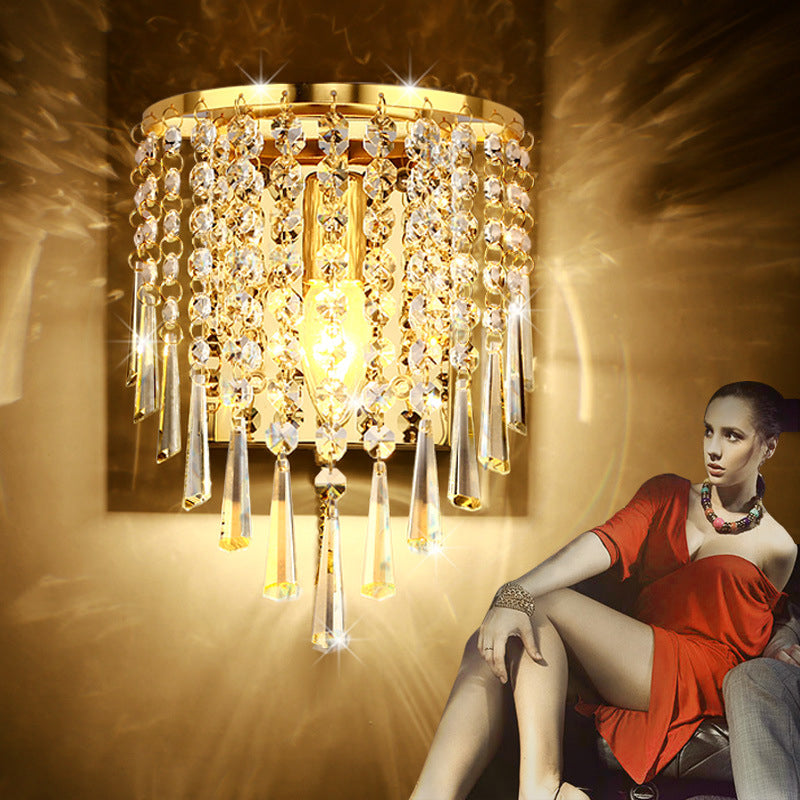 Elegant Crystal Glass 1-Light Wall Sconce Lamp