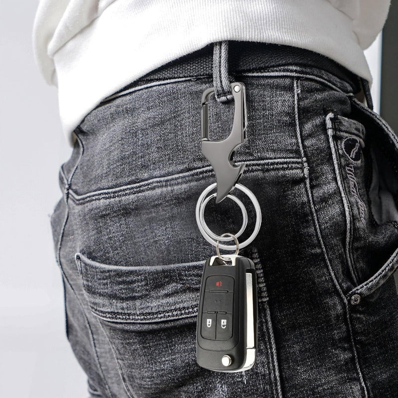 Practical 3-in-1 Keychain Clip with Zinc Alloy