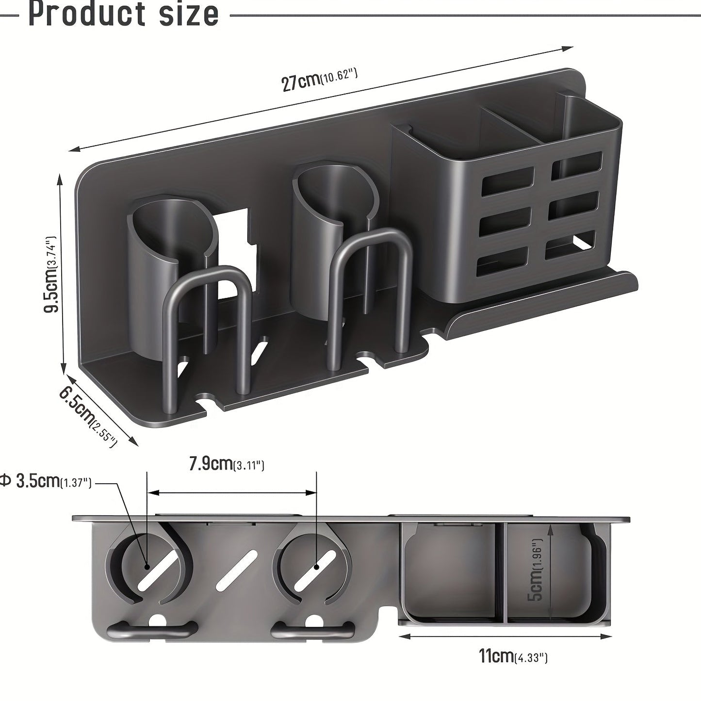 Wall Mount Electric Toothbrush Holder with Drip Tray