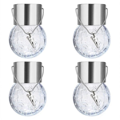 Colorful Cracked Glass Solar Pendant Light