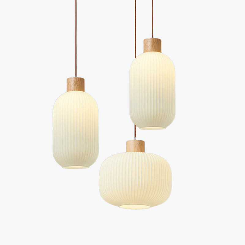 Rustic Wooden Glass Hanging Light