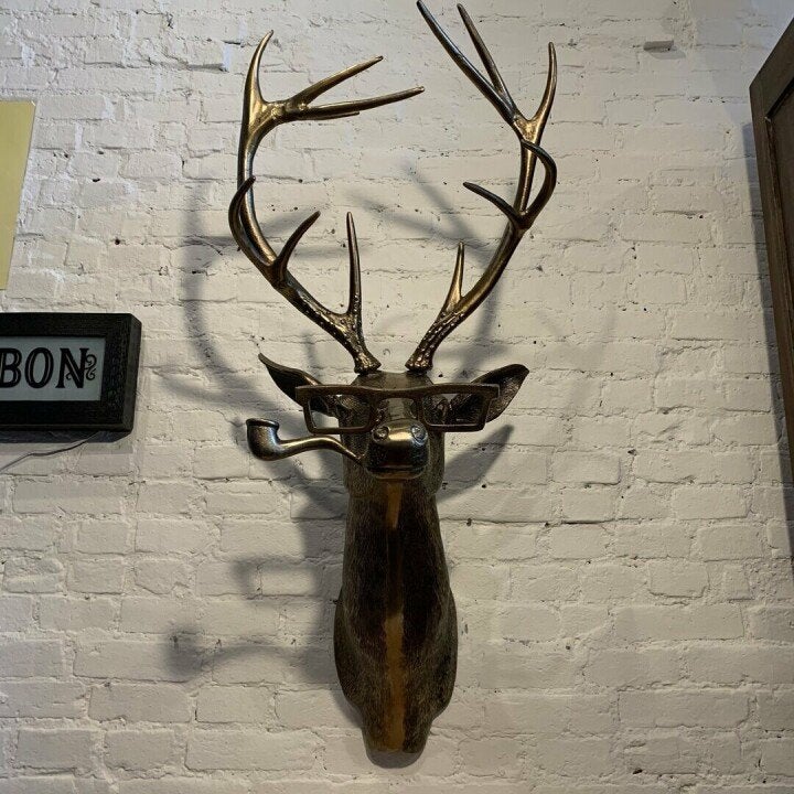 Rustic Wooden Deer Antler Wall Decor Sculpture - Fesara
