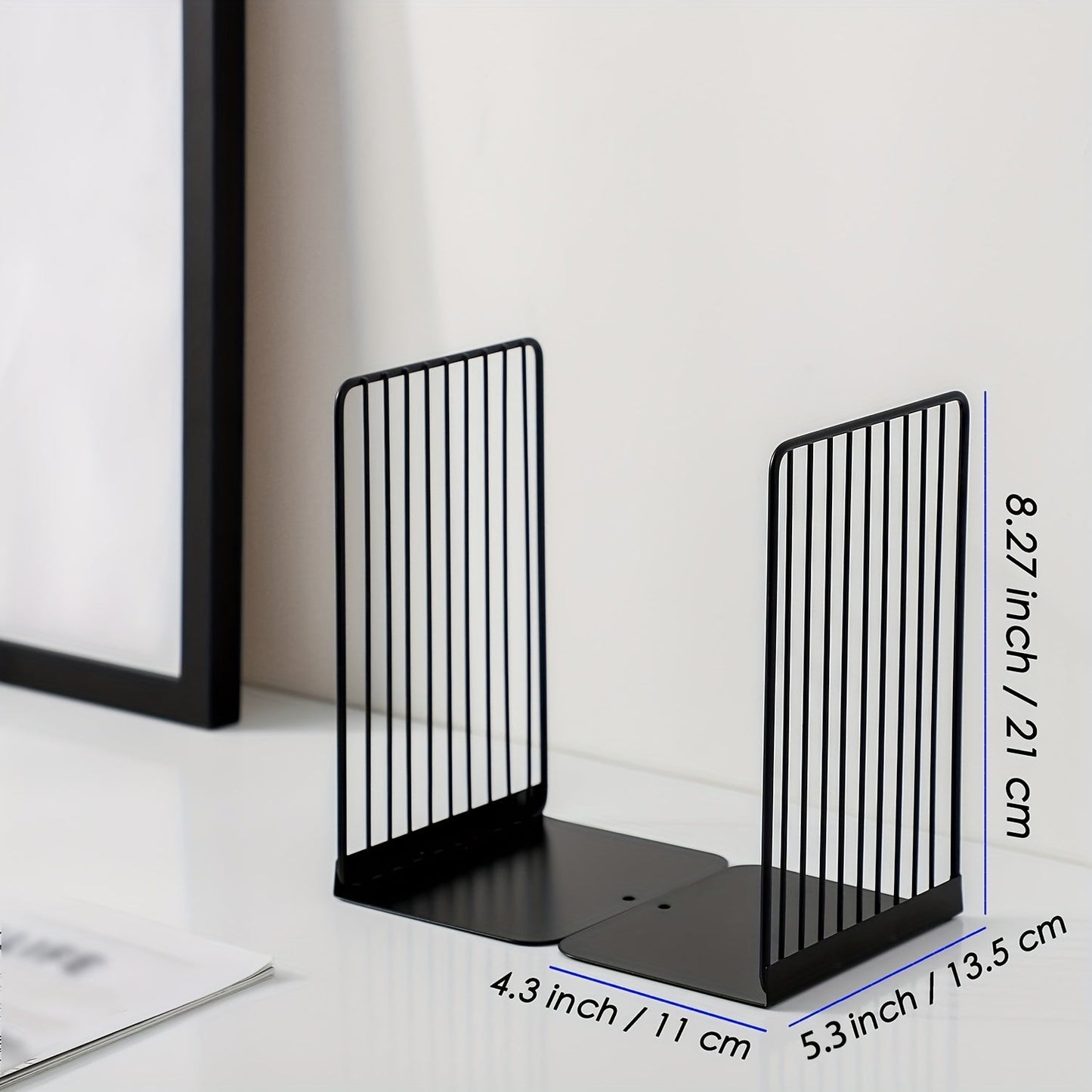 Sturdy Metal Book Ends for Home Office Decor