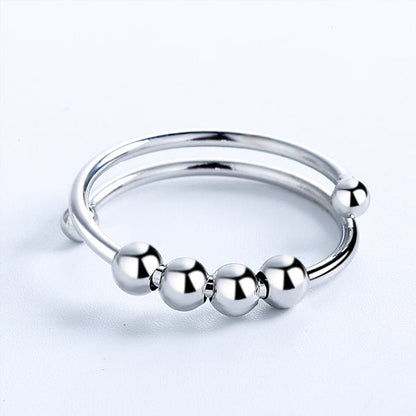 Calming Stress Relief Silver Tone Ring