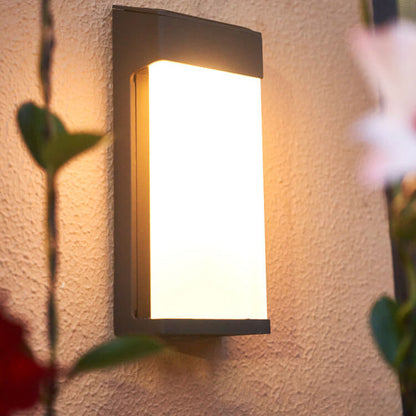Contemporary White Glass Outdoor Solar Lamp