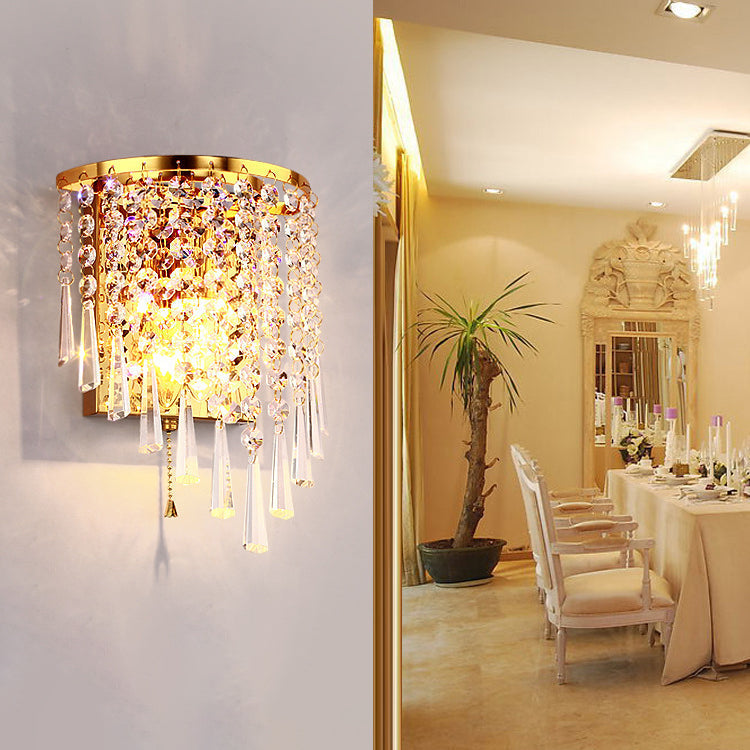 Elegant Crystal Glass 1-Light Wall Sconce Lamp