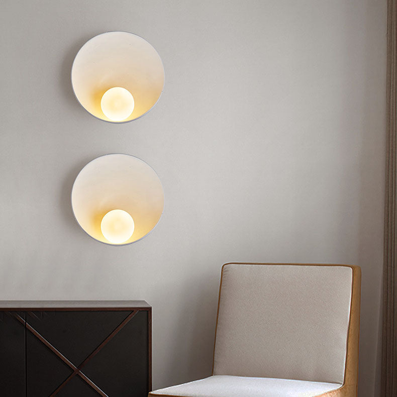 Contemporary Circular Glass Wall Light Fixture