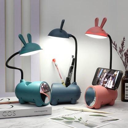 Compact LED Desk Lamp with USB Port and Pen Tray - Fesara