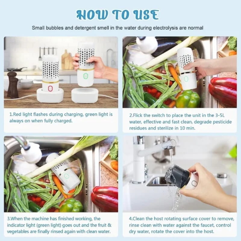 Fresh Food Washer - Removes Bacteria and Pesticides Instantly
