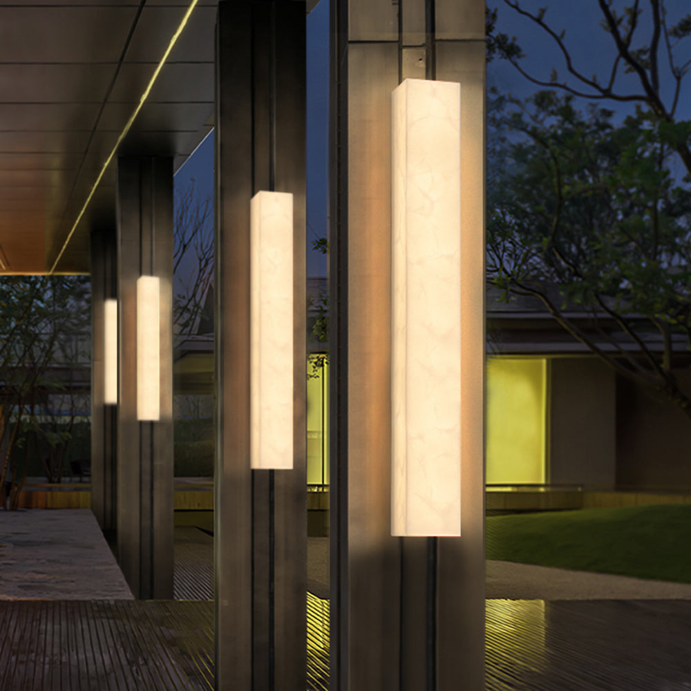 Contemporary Stone Outdoor LED Wall Lantern 1-Light