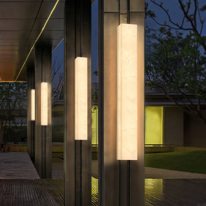 Contemporary Stone Outdoor LED Wall Lantern 1-Light