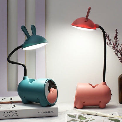 Compact LED Desk Lamp with USB Port and Pen Tray