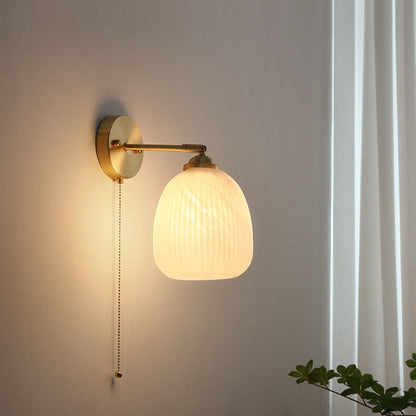 Vintage Gold Textured Glass Wall Lamp