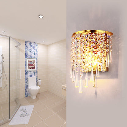 Elegant Crystal Glass 1-Light Wall Sconce Lamp