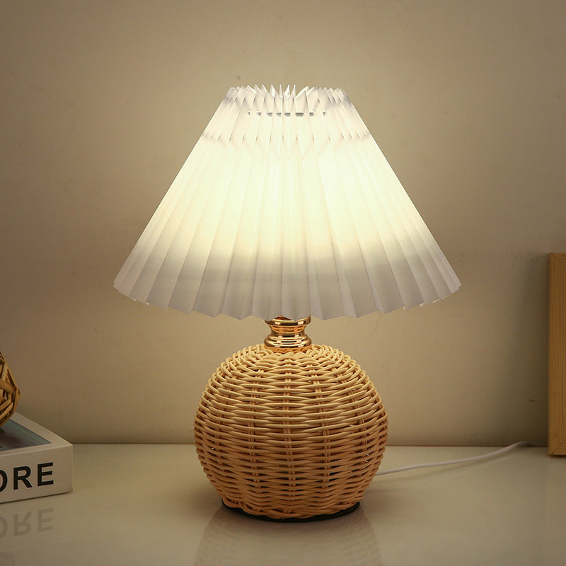 Natural Woven Shade Modern LED Desk Lamp