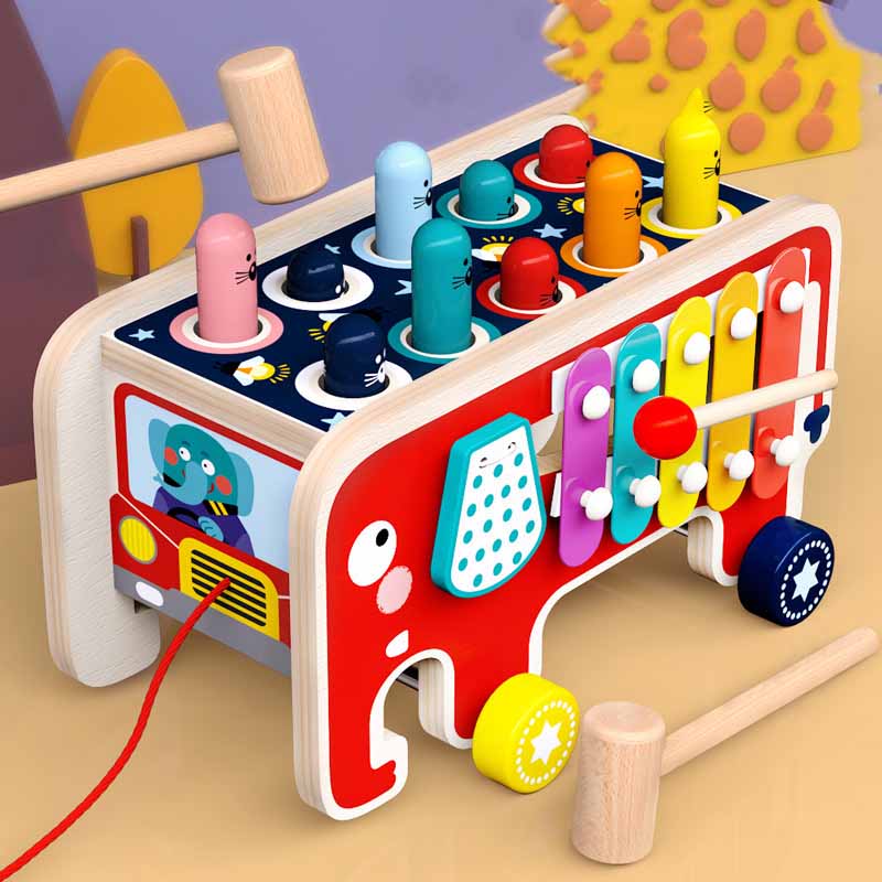 Fun Kids Wooden Music Hammer Toy