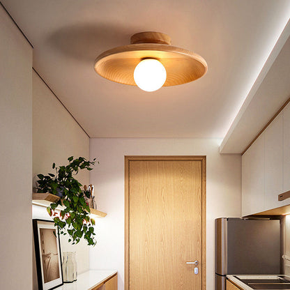 Simple Wooden Round Ceiling Light for Home Decor