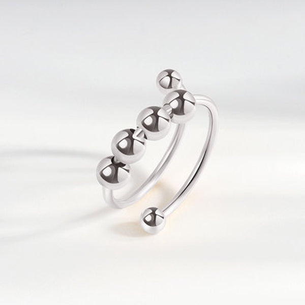 Calming Stress Relief Silver Tone Ring