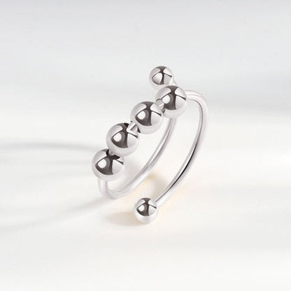 Calming Stress Relief Silver Tone Ring