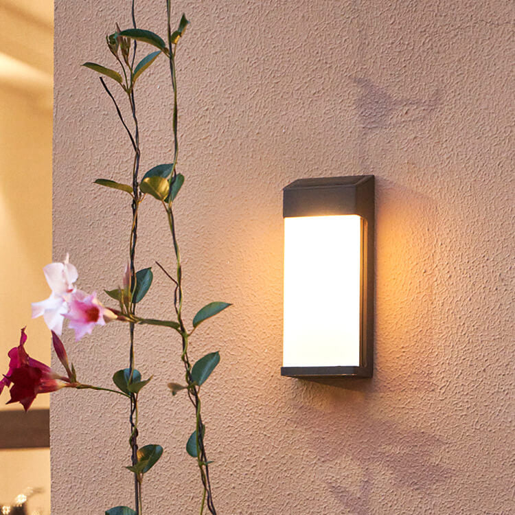 Contemporary White Glass Outdoor Solar Lamp