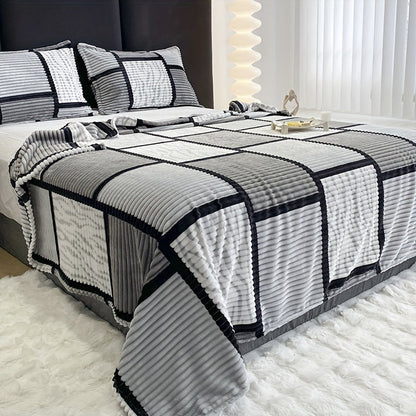 Soft Cozy Blanket with Modern Stripe Design