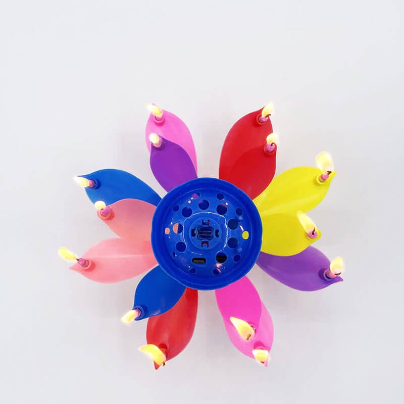 Colorful Blooming Birthday Candle